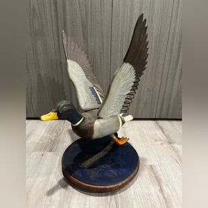 Handcrafted Wooden Duck Sculpture